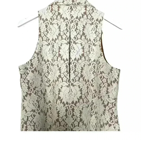 NWOT Anthropologie Hutch Sleeveless Double-Breasted White Lace Blazer Dress - Picture 3 of 11